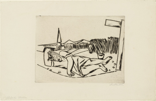 Max Beckmann. Sleeping Girl in Grain Field (Schlafendes M&auml;dchen im Kornfeld). (1922)