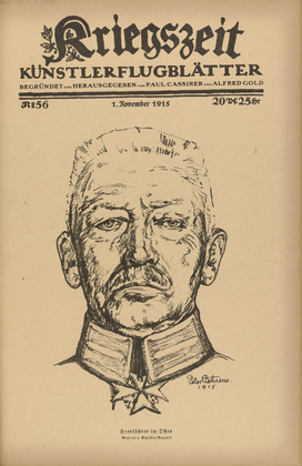 Peter Behrens. Army Commander in the East (General v. Scheffer-Boyadel) [Heerf&uuml;hrer im Osten (General v. Scheffer-Boyadel)]  (in-text plate, p. 223) from the periodical Kriegszeit. K&uuml;nstlerflugbl&auml;tter, vol. 1, no. 56 (1 Nov 1915). 1915