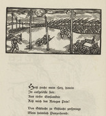 Max Unold. Untitled (Marching Columns) (headpiece, p. 36) from the periodical  Zeit-Echo. Ein Kriegs-Tagebuch der K&uuml;nstler, vol. 1, no. 3 (Oct 1914). 1914