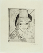 Erich Heckel. Girl with High Hat (M&auml;dchen mit hohem Hut). 1913