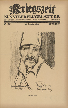 unknown. Ill Tartar (Kranker Tatar) (in-text plate, p. 227) from the periodical Kriegszeit. K&uuml;nstlerflugbl&auml;tter, vol. 1, no. 57 (15 Nov 1915). 1915