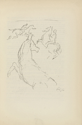 Friedrich Feigl. Untitled (Cavalryman) (plate, [p. 43]) from the periodical  Zeit-Echo. Ein Kriegs-Tagebuch der K&uuml;nstler, vol. 1, no. 4 (Nov 1914). 1914