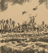 Friedrich Tischler. Langemark (headpiece, p. 228) from the periodical Kriegszeit. K&uuml;nstlerflugbl&auml;tter, vol. 1, no. 57 (15 Nov 1915). 1915