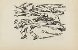Maria Caspar-Filser. Untitled (Fallen Warrior) (plate, [p. 3]) from the periodical Zeit-Echo. Ein Kriegs-Tagebuch der K&uuml;nstler, vol. 1, no. 1 (Aug 1914). 1914