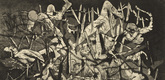 Otto Dix. Dance of Death 1917 (Dead Man Heights) [Totentanz anno 17 (H&ouml;he Toter Mann)] from The War (Der Krieg). (1924)