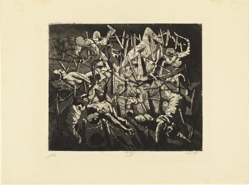 Otto Dix. Dance of Death 1917 (Dead Man Heights) [Totentanz anno 17 (H&ouml;he Toter Mann)] from The War (Der Krieg). (1924)