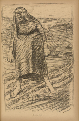 Ernst Barlach. Serbian Elegy (Serbische Elegie) (plate, p. 229) from the periodical Kriegszeit. K&uuml;nstlerflugbl&auml;tter, vol. 1, no. 57 (15 Nov 1915). 1915