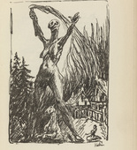 Alfred Kubin. Untitled (War Fury with Torch) (plate, [p. 51]) from the periodical  Zeit-Echo. Ein Kriegs-Tagebuch der K&uuml;nstler, vol. 1, no. 4 (Nov 1914). 1914