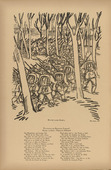 Max Unold. March through the Woods (Marsch durchs Geh&ouml;lz) (headpiece, p. 232) from the periodical Kriegszeit. K&uuml;nstlerflugbl&auml;tter, vol. 1, no. 58 (Dec 1915). 1915