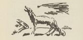 Alfred Heinrich Pellegrini. Untitled (Howling Wolf) (tailpiece, p. 55) from the periodical  Zeit-Echo. Ein Kriegs-Tagebuch der K&uuml;nstler, vol. 1, no. 4 (Nov 1914). 1914