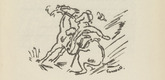Richard Seewald. Untitled (Horse Balking) (tailpiece, p. 67) from the periodical  Zeit-Echo. Ein Kriegs-Tagebuch der K&uuml;nstler, vol. 1, no. 5 (Dec 1914). 1914