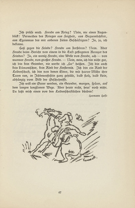 Richard Seewald. Untitled (Horse Balking) (tailpiece, p. 67) from the periodical  Zeit-Echo. Ein Kriegs-Tagebuch der K&uuml;nstler, vol. 1, no. 5 (Dec 1914). 1914
