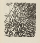Walther Teutsch. Untitled (Battle in the Forest) (plate, [p. 69]) from the periodical  Zeit-Echo. Ein Kriegs-Tagebuch der K&uuml;nstler, vol. 1, no. 5 (Dec 1914). 1914