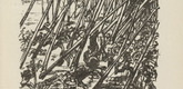 Walther Teutsch. Untitled (Battle in the Forest) (plate, [p. 69]) from the periodical  Zeit-Echo. Ein Kriegs-Tagebuch der K&uuml;nstler, vol. 1, no. 5 (Dec 1914). 1914