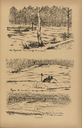 August Gaul. Soldiers' Graves in Poland (Soldatengr&auml;ber in Polen) (plate, p. 237) from the periodical Kriegszeit. K&uuml;nstlerflugbl&auml;tter, vol. 1, no. 59 (Dec 1915). 1915