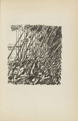 Walther Teutsch. Untitled (Battle in the Forest) (plate, [p. 69]) from the periodical  Zeit-Echo. Ein Kriegs-Tagebuch der K&uuml;nstler, vol. 1, no. 5 (Dec 1914). 1914