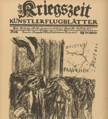 Max Liebermann. Extra, Extra! (Extrablatt) (in-text plate, p. 21) from the periodical Kriegszeit. K&uuml;nstlerflugbl&auml;tter, vol. 1, no. 6 (30 Sept 1914). 1914