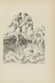 Adolf Ferdinand Schinnerer. Untitled (Rescue of a Wounded Man) (plate, [p. 5]) from the periodical Zeit-Echo. Ein Kriegs-Tagebuch der K&uuml;nstler, vol. 1, no. 1 (Aug 1914). 1914
