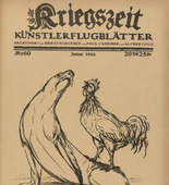 August Gaul. Compulsory Military Service Debate (Wehrpflichtdebatte) (in-text plate, p. 239) from the periodical Kriegszeit. K&uuml;nstlerflugbl&auml;tter, vol. 1, no. 60 (Jan 1916). 1916
