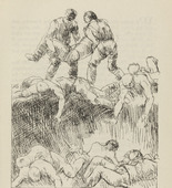 Adolf Ferdinand Schinnerer. Untitled (Rescue of a Wounded Man) (plate, [p. 5]) from the periodical Zeit-Echo. Ein Kriegs-Tagebuch der K&uuml;nstler, vol. 1, no. 1 (Aug 1914). 1914