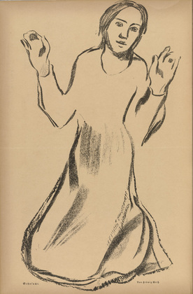 Hedwig Weiss. Longing (Sehnsucht) (plate, p. 240) from the periodical Kriegszeit. K&uuml;nstlerflugbl&auml;tter, vol. 1, no. 60 (Jan 1916). 1916