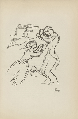 Friedrich Feigl. Untitled (Wailing Woman) (plate [p. 97]) from the periodical  Zeit-Echo. Ein Kriegs-Tagebuch der K&uuml;nstler, vol. 1, no. 7 (Jan 1915). 1915