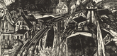Ernst Ludwig Kirchner. K&ouml;nigstein Railroad Station in the Taunus (Bahnhof K&ouml;nigstein im Taunus). (1916)