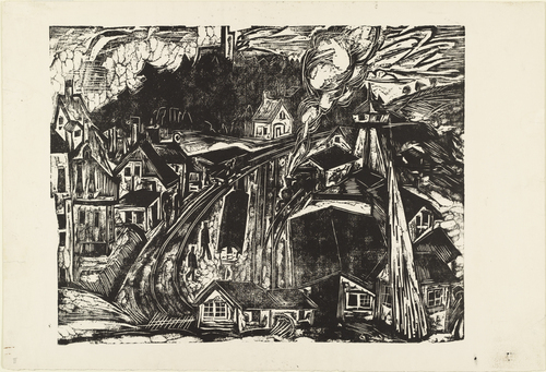 Ernst Ludwig Kirchner. K&ouml;nigstein Railroad Station in the Taunus (Bahnhof K&ouml;nigstein im Taunus). (1916)