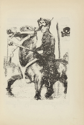 Max Feldbauer. Untitled (Mounted Officer) (plate, [p. 109]) from the periodical  Zeit-Echo. Ein Kriegs-Tagebuch der K&uuml;nstler, vol. 1, no. 8 (Feb 1915). 1915