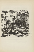 Franz Heckendorf. Untitled (Town Destroyed by War) (plate, [p. 119]) from the periodical  Zeit-Echo. Ein Kriegs-Tagebuch der K&uuml;nstler, vol. 1, no. 8 (Feb 1915). 1915