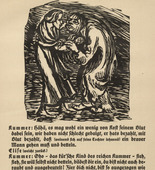 Ernst Barlach. An Honest Man Must Go and Beg: Sorrow and Elise (Ein braver Mann mu&szlig; gehn und betteln: Kummer und Elise) (in-text plate, page 53) from Der Findling (The Foundling). 1922 (executed 1921)