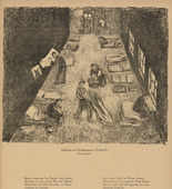 J&oacute;zsef Arp&aacute;d Murmann. Experiences of a Civilian Prisoner in France: Accommodation (Erlebnisse eines Kriegsgefangenen in Frankreich: Unterkunft) (headpiece, p. 245) from the periodical Kriegszeit. K&uuml;nstlerflugbl&auml;tter, vol. 1, no. 61 (Jan 1916). 1916