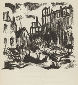 Franz Heckendorf. Untitled (Town Destroyed by War) (plate, [p. 119]) from the periodical  Zeit-Echo. Ein Kriegs-Tagebuch der K&uuml;nstler, vol. 1, no. 8 (Feb 1915). 1915