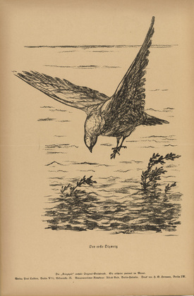 August Gaul. The First Olive Branch (Der erste &Ouml;lzweig) (plate, p. 246) from the periodical Kriegszeit. K&uuml;nstlerflugbl&auml;tter, vol. 1, no. 61 (Jan 1916). 1916