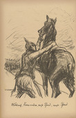 Max Liebermann. Come on, Comrades, to the Horses, to the Horses (Wohlauf, Kameraden, aufs pferd, aufs pferd) (plate, p. 22) from the periodical Kriegszeit. K&uuml;nstlerflugbl&auml;tter, vol. 1, no. 6 (30 Sept 1914). 1914