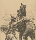 Max Liebermann. Come on, Comrades, to the Horses, to the Horses (Wohlauf, Kameraden, aufs pferd, aufs pferd) (plate, p. 22) from the periodical Kriegszeit. K&uuml;nstlerflugbl&auml;tter, vol. 1, no. 6 (30 Sept 1914). 1914