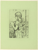 Hans Thoma. Sunflower Girl (Sonnenblumenm&auml;dchen). 1897, published 1899-1900