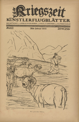 August Gaul. The 'Good Shepherd' Nikita (Der "gute Hirt" Nikita) (in-text plate, p. 247) from the periodical Kriegszeit. K&uuml;nstlerflugbl&auml;tter, vol. 1, no. 62 (Middle of Feb 1916). 1916