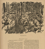 Erich B&uuml;ttner. Troops' Meal (Mannschaftsessen) (headpiece, p. 248) from the periodical Kriegszeit. K&uuml;nstlerflugbl&auml;tter, vol. 1, no. 62 (Feb 1916). 1916