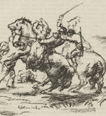 Werner Paul Schmidt. Untitled (Cavalry Battle) (plate, [p. 7]) from the periodical  Zeit-Echo. Ein Kriegs-Tagebuch der K&uuml;nstler, vol. 1, no. 1 (Aug 1914). 1914