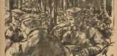 Erich B&uuml;ttner. Troops' Meal (Mannschaftsessen) (headpiece, p. 248) from the periodical Kriegszeit. K&uuml;nstlerflugbl&auml;tter, vol. 1, no. 62 (Feb 1916). 1916