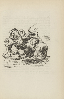 Werner Paul Schmidt. Untitled (Cavalry Battle) (plate, [p. 7]) from the periodical  Zeit-Echo. Ein Kriegs-Tagebuch der K&uuml;nstler, vol. 1, no. 1 (Aug 1914). 1914