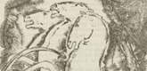 Willi Geiger. Untitled (Three Wounded Horses Rearing) (plate, [p. 129]) from the periodical  Zeit-Echo. Ein Kriegs-Tagebuch der K&uuml;nstler, vol. 1, no. 9 (Feb 1915). 1915