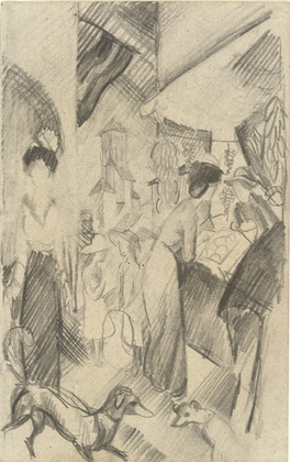 August Macke. Street Scene with Cathedral (Stra&szlig;enbild mit Kathedrale). (1914)