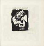 Vasily Kandinsky. Landscape with Upright White Figure (Landschaft mit aufrechter weisser Figur) (plate, folio 51) from Kl&auml;nge (Sounds). (1913)