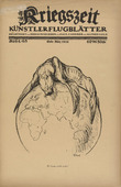 August Gaul. It's No Longer Enough! (Es langt nicht mehr) (in-text plate, p. 255) from the periodical Kriegszeit. K&uuml;nstlerflugbl&auml;tter, vol. 1, no. 64/65 (March 1916). 1916