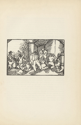 Max Unold. Untitled (Seeking Refuge in Basement) (plate, [p. 153]) from the periodical  Zeit-Echo. Ein Kriegs-Tagebuch der K&uuml;nstler, vol. 1, no. 11 (Mar 1915). 1915