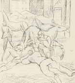 Rudolf Grossmann. Untitled (Encamped Uhlans) (plate, [p. 159]) from the periodical  Zeit-Echo. Ein Kriegs-Tagebuch der K&uuml;nstler, vol. 1, no. 11 (Mar 1915). 1915