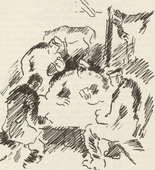 Otto Hohlt. Untitled (Soldiers Playing Cards) (plate, [p. 161]) from the periodical  Zeit-Echo. Ein Kriegs-Tagebuch der K&uuml;nstler, vol. 1, no. 11 (Mar 1915). 1915