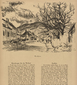 Friedrich Tischler. Kraljevo (headpiece, p. 257) from the periodical Kriegszeit. K&uuml;nstlerflugbl&auml;tter, vol. 1, no. 64/65 (March 1916). 1916